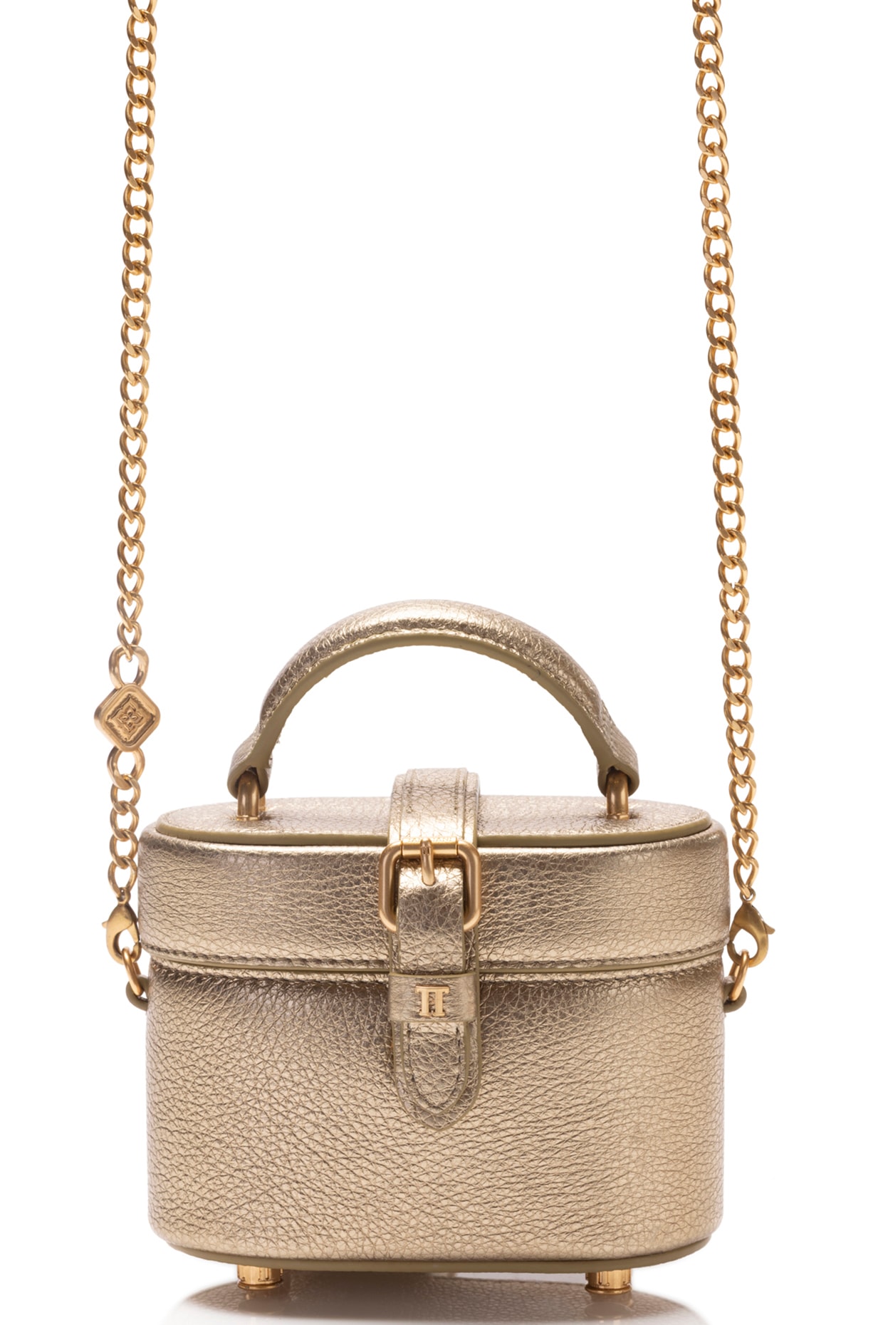 Tarun Tahiliani Accessories Gold Leather Vanity Bag