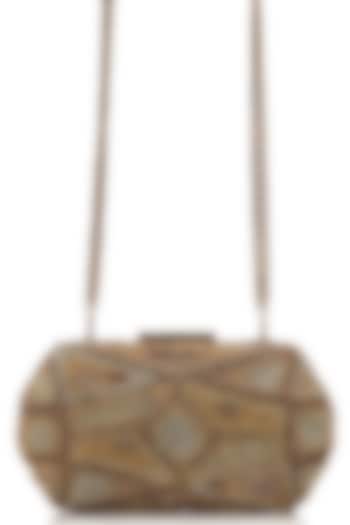 Gold Ombre Viscose Satin Cutdana Embellished Clutch by Tarun Tahiliani Accessories at Pernia's Pop Up Shop