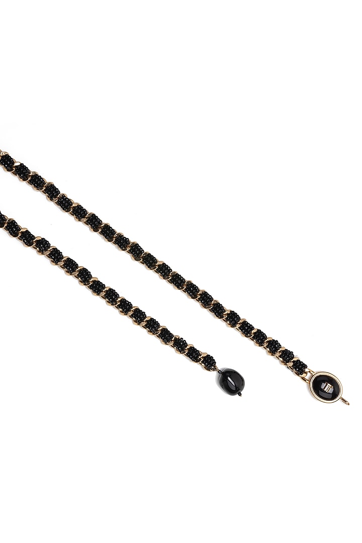 Black Beaded Chain Belt by Tarun Tahiliani Accessories at Pernia's Pop Up Shop