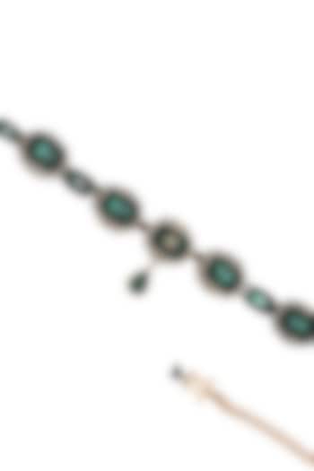 Emerald Glass Stone & Bead Embellished Belt by Tarun Tahiliani Accessories at Pernia's Pop Up Shop