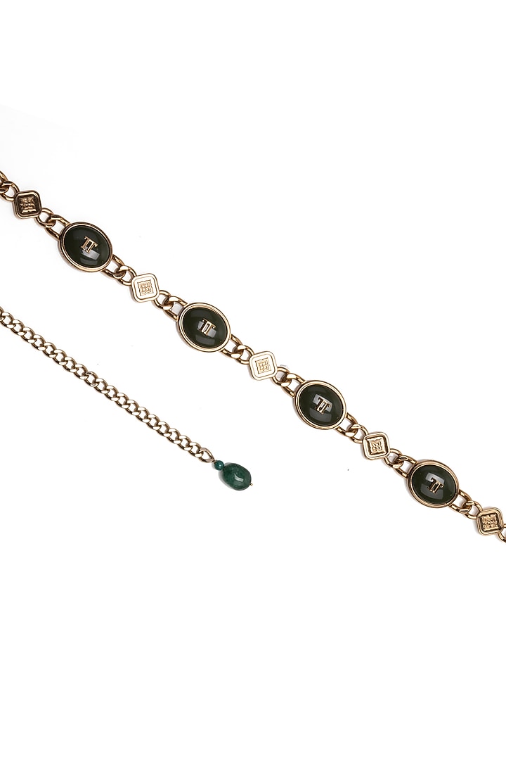 Midnight Onyx Resin Embellished Chain Belt by Tarun Tahiliani Accessories at Pernia's Pop Up Shop