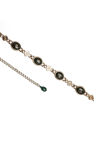 Midnight Onyx Resin Embellished Chain Belt by Tarun Tahiliani Accessories