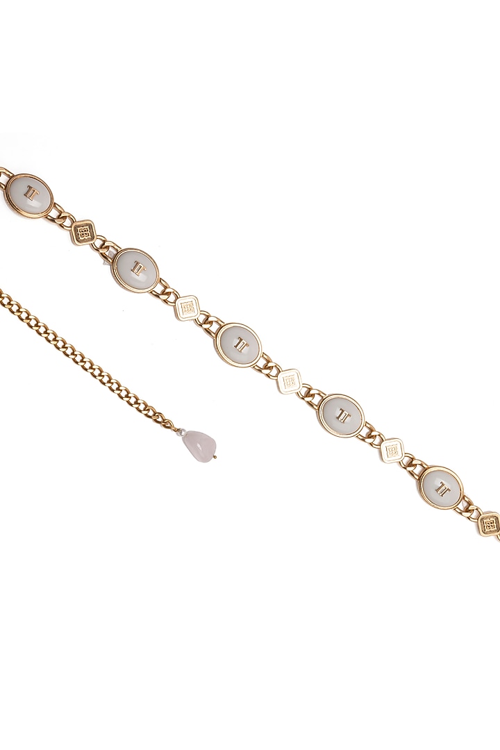 Ivory Resin Embellished Chain Belt by Tarun Tahiliani Accessories at Pernia's Pop Up Shop