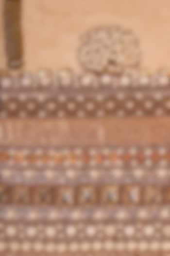 Taupe Viscose Satin & Cotton Mulmul Thread Embroidered Handbag by Tarun Tahiliani Accessories at Pernia's Pop Up Shop
