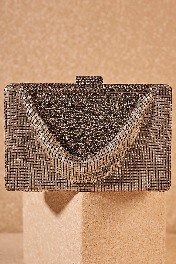 Silver Chainmail Draped Handbag by Tarun Tahiliani Accessories at Pernia's Pop Up Shop