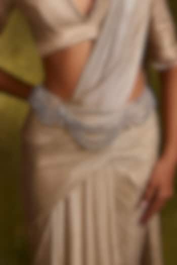 Light Grey Diamond & Crystals Belt by Tarun Tahiliani Accessories at Pernia's Pop Up Shop