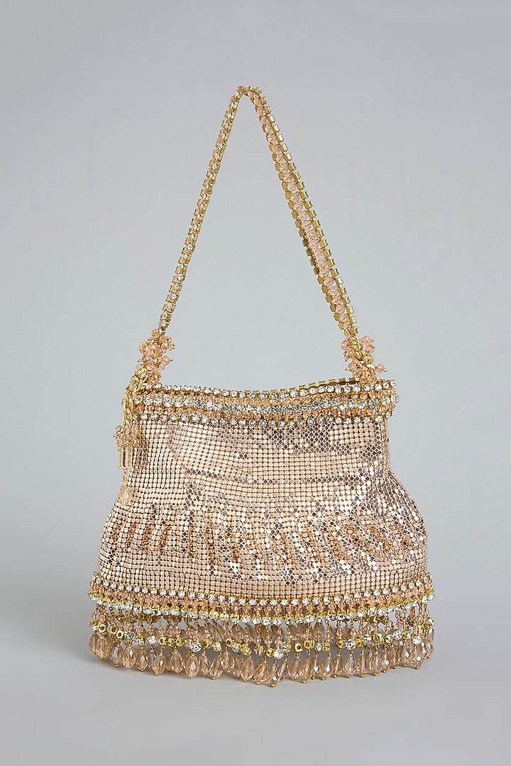 Gold Metal Brass Bag by Tarun Tahiliani Accessories at Pernia's Pop Up Shop