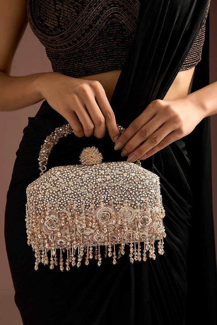 Silver Poly Organza Bag by Tarun Tahiliani Accessories at Pernia's Pop Up Shop