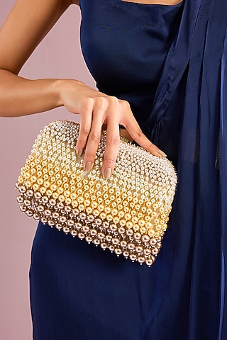 Multi-Colored Swarovski Crystal & Tumble Beaded Clutch by Tarun Tahiliani Accessories