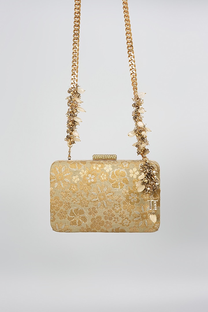 Gold Brocade Bag by Tarun Tahiliani Accessories at Pernia's Pop Up Shop