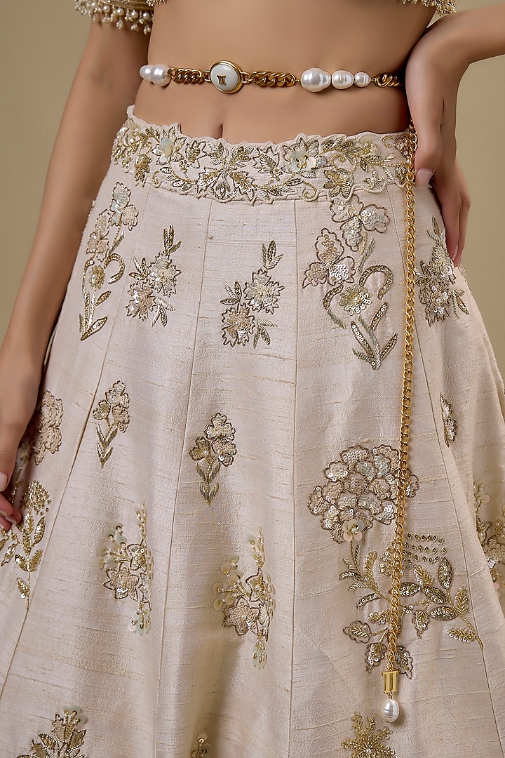 Ivory & Gold Brass Enameled Charm Belt by Tarun Tahiliani Accessories at Pernia's Pop Up Shop