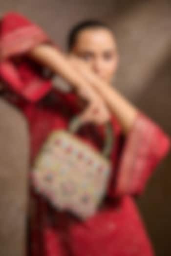 Multi-Colored Shantoon Hand Embroidered Clutch by Tarun Tahiliani Accessories at Pernia's Pop Up Shop