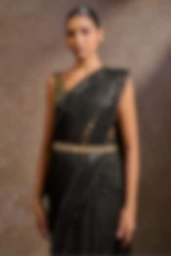 Gold Swarovski Pearl & Crystal Belt by Tarun Tahiliani Accessories at Pernia's Pop Up Shop