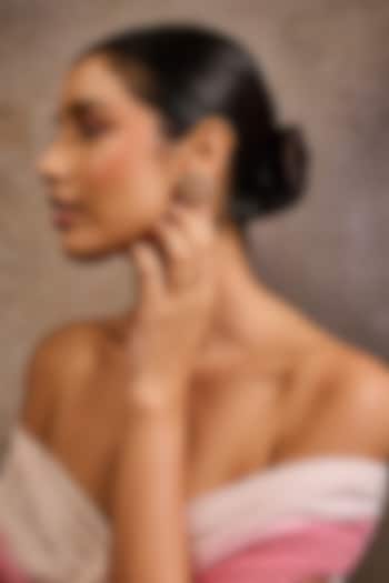 Gold Plated Zircon & Smoky Topaz Pear-Shaped Stud Earrings In Sterling Silver by Tarun Tahiliani Accessories at Pernia's Pop Up Shop