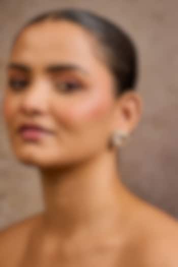 Gold Plated Hand-Cut Zircon Stud Earrings In Sterling Silver by Tarun Tahiliani Accessories at Pernia's Pop Up Shop