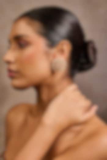 Gold Plated Zircon Handcrafted Stud Earrings In Sterling Silver by Tarun Tahiliani Accessories at Pernia's Pop Up Shop