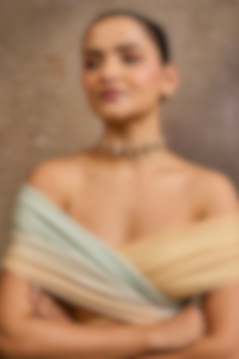 Gold Plated Zircon & Swarovski Pearl Choker Necklace In Sterling Silver by Tarun Tahiliani Accessories at Pernia's Pop Up Shop