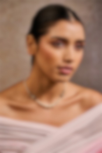 Gold Plated Zircon & Swarovski Pearl Choker Necklace In Sterling Silver by Tarun Tahiliani Accessories at Pernia's Pop Up Shop