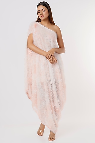 Blush Pink Rayon Cowl Dress by Titliyan by KK
