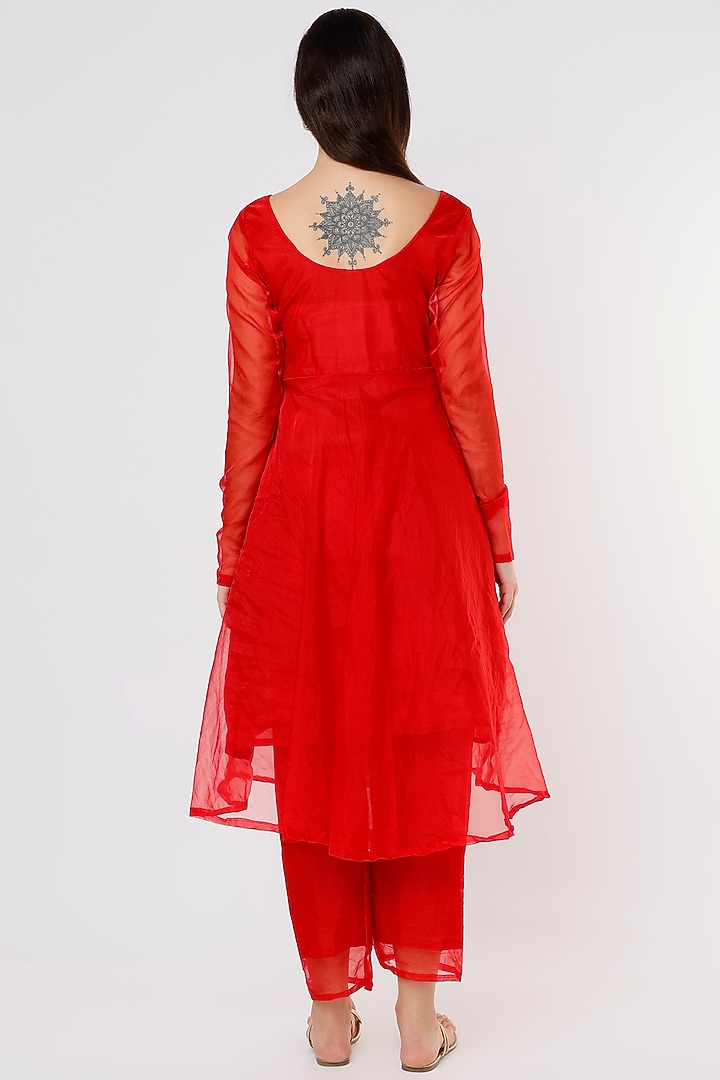 Red Organza Anarkali Set by Titliyan by KK at Pernia's Pop Up Shop