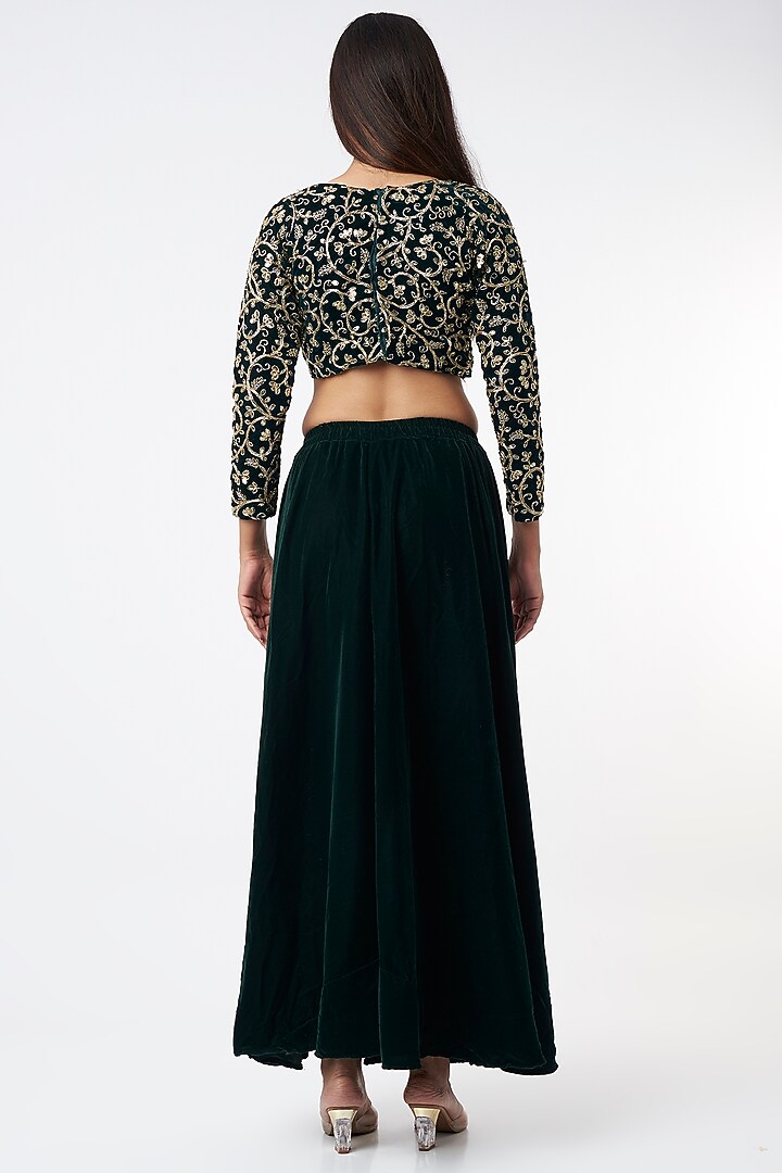 Black Velvet Lehenga Set by Titliyan by KK at Pernia's Pop Up Shop