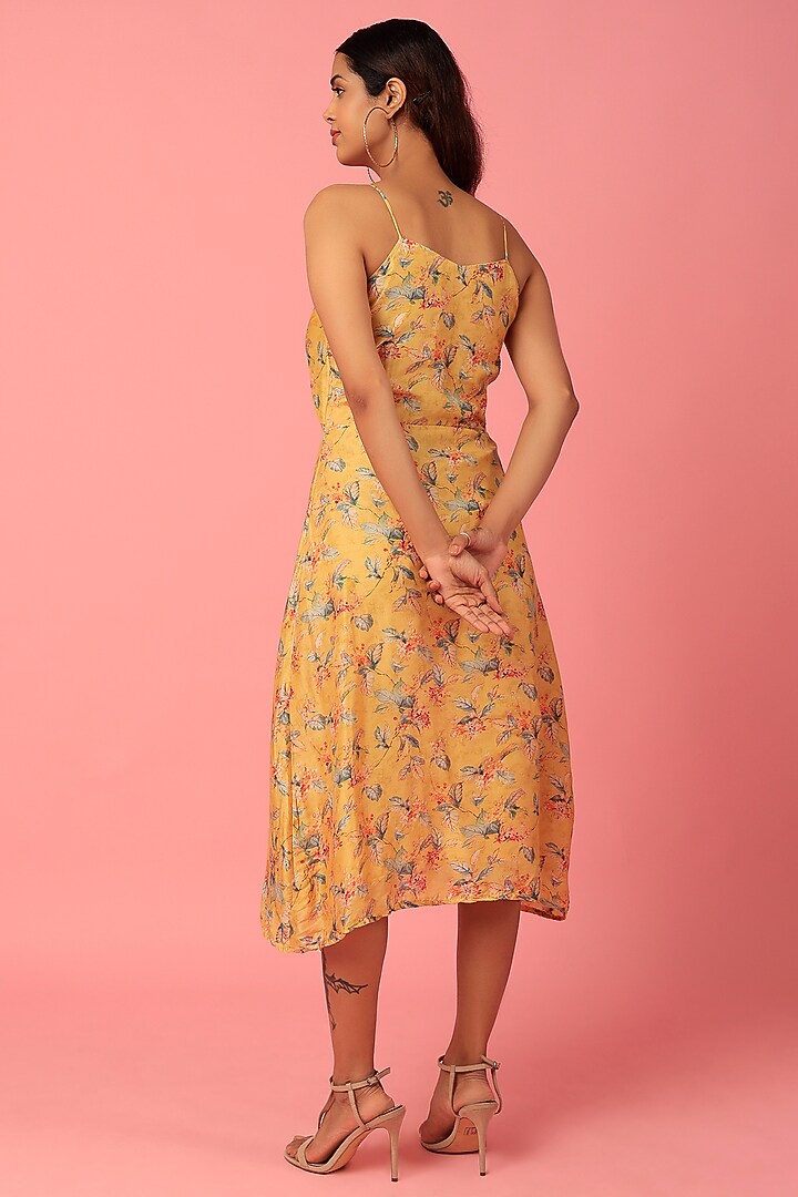 Yellow Floral Printed Summer Dress by Titliyan by KK at Pernia's Pop Up Shop