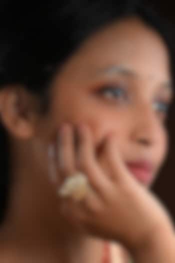 Gold Plated Lab Created Stone & Zircon Ring by Totapari at Pernia's Pop Up Shop