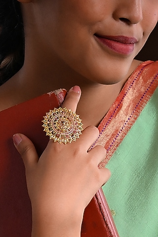Gold Plated Zircon Ring by Totapari