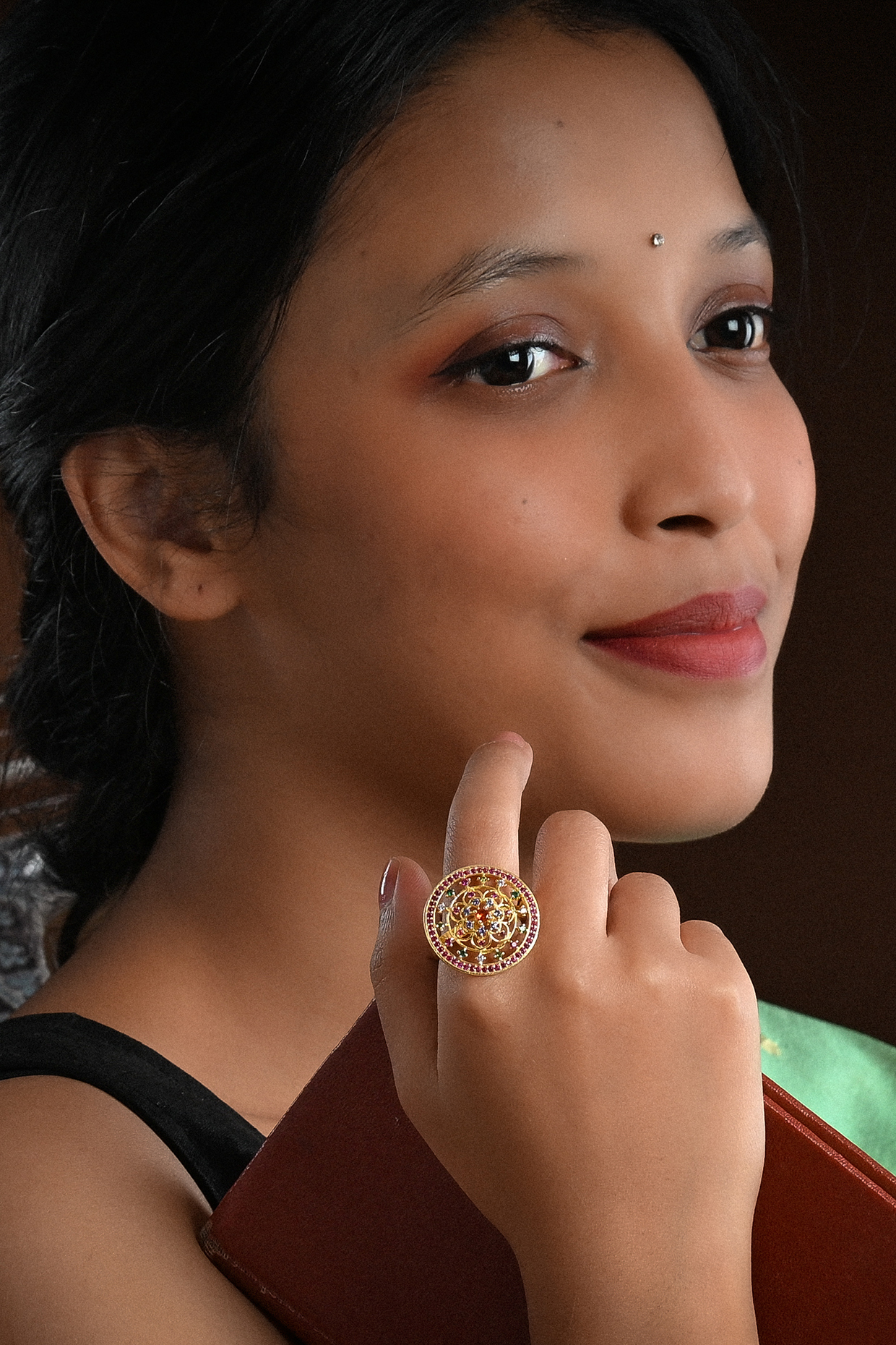 Gold Plated Zircon Ring by Totapari at Pernia's Pop Up Shop
