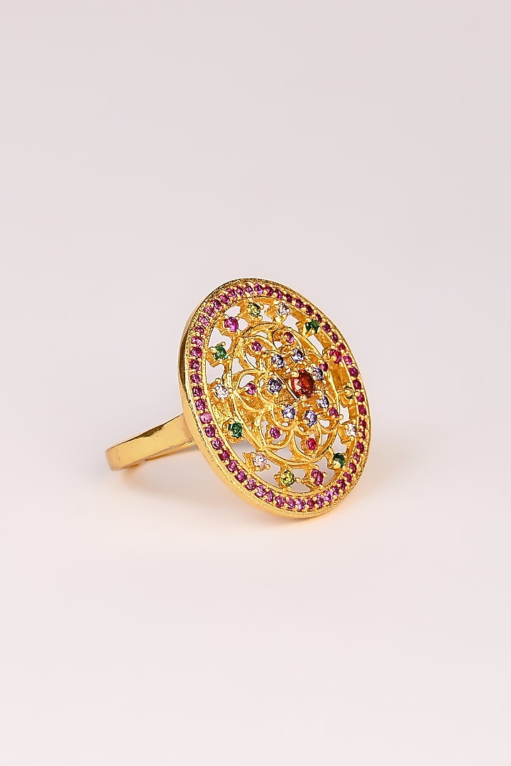 Gold Plated Zircon Ring by Totapari at Pernia's Pop Up Shop