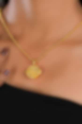 Gold Plated Black Onyx Stone Leo Photo Locket Necklace by Totapari at Pernia's Pop Up Shop