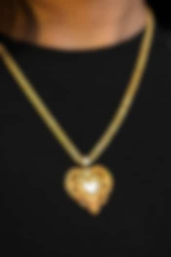 Gold Plated Brass Heart Pendant Necklace by Totapari at Pernia's Pop Up Shop