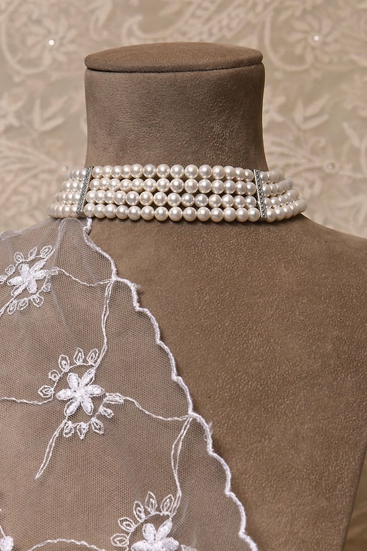 White Pearl Choker Necklace by Totapari at Pernia's Pop Up Shop
