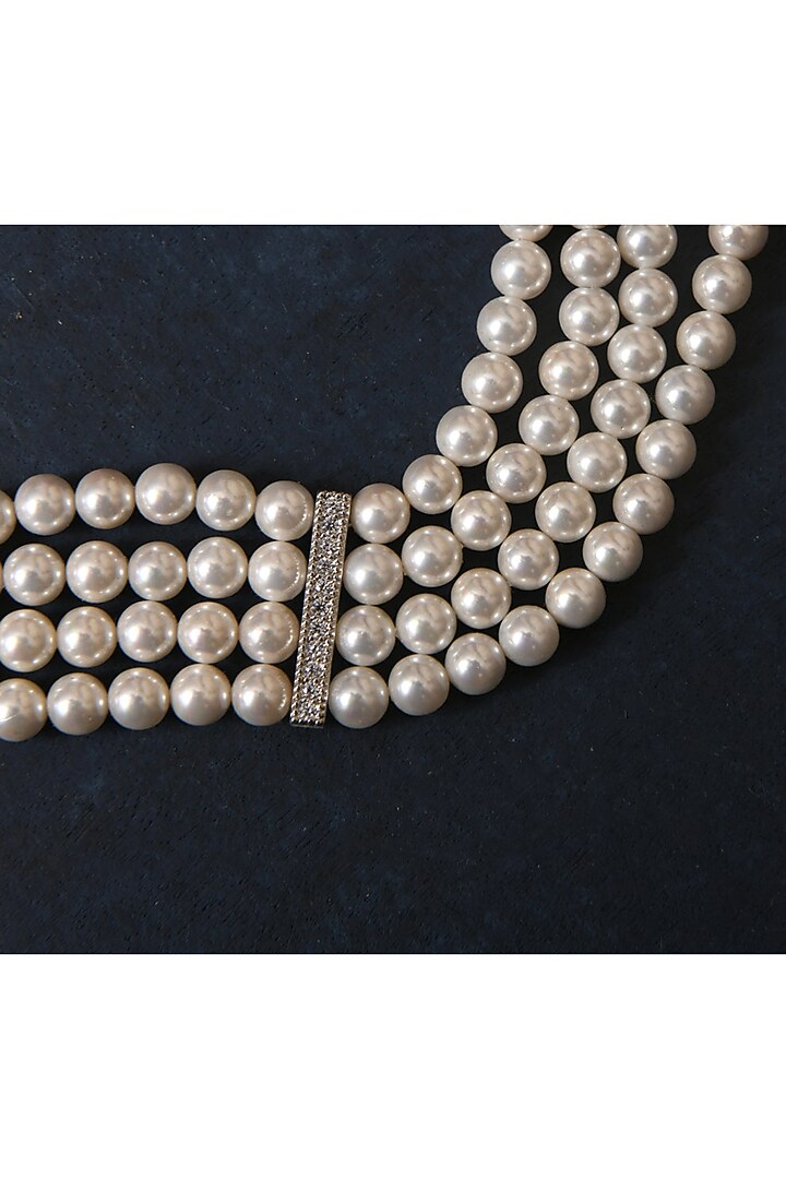 White Pearl Choker Necklace by Totapari at Pernia's Pop Up Shop