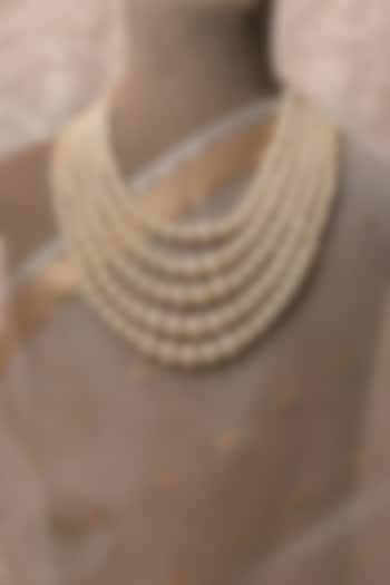 Gold Multi-Layered Pearl Necklace by Totapari at Pernia's Pop Up Shop
