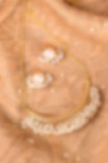 Gold Finish Pearl Necklace Set by Totapari at Pernia's Pop Up Shop