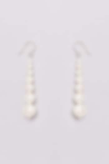 Gold Finish Pearl Dangler Earrings by Totapari
