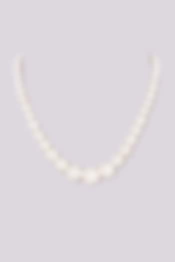 Gold Finish Pearl Necklace by Totapari