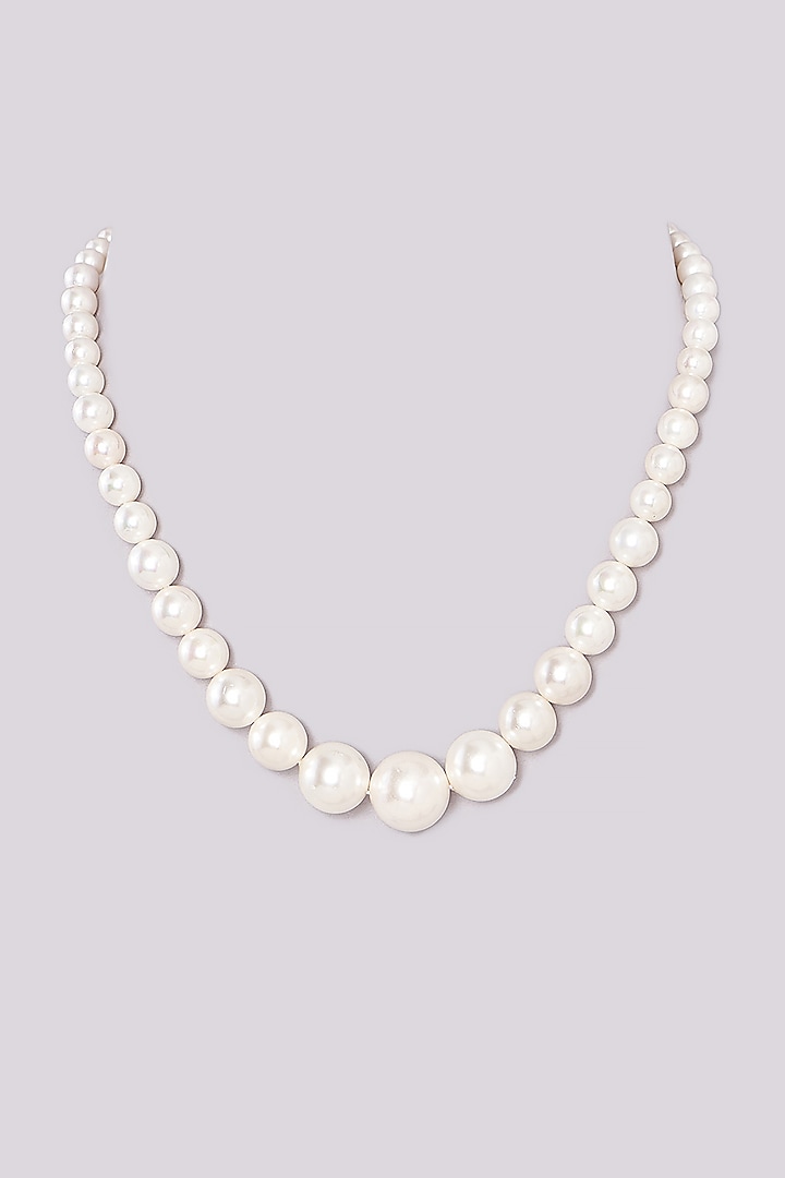 Gold Finish Pearl Necklace by Totapari