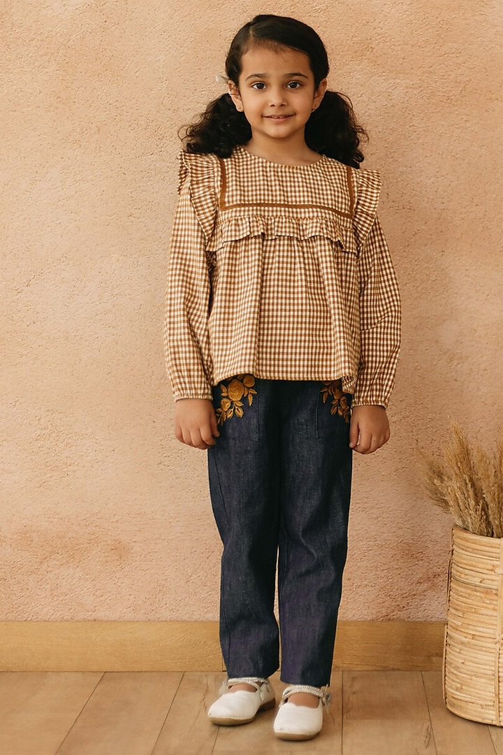 Navy Cotton Jean For Girls by Tribe Kids