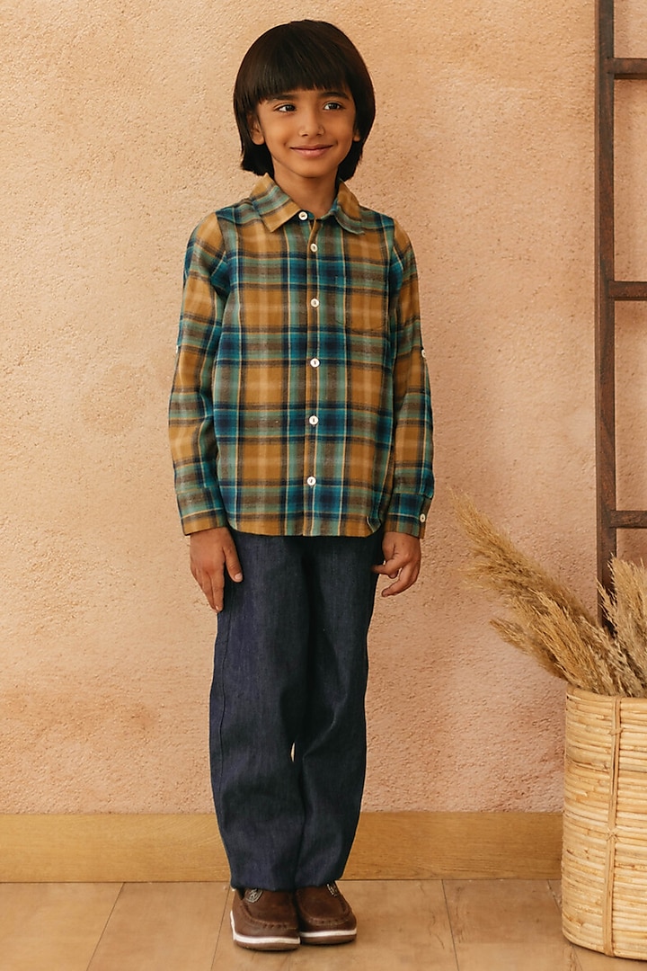 Multi-Coloured Cotton Printed Shirt For Boys by Tribe Kids