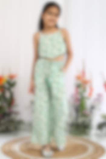 Off-White Cotton Printed Pants For Girls by Tribe Kids at Pernia's Pop Up Shop