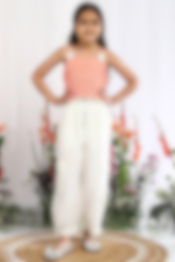 Peach Cotton Top For Girls by Tribe Kids at Pernia's Pop Up Shop