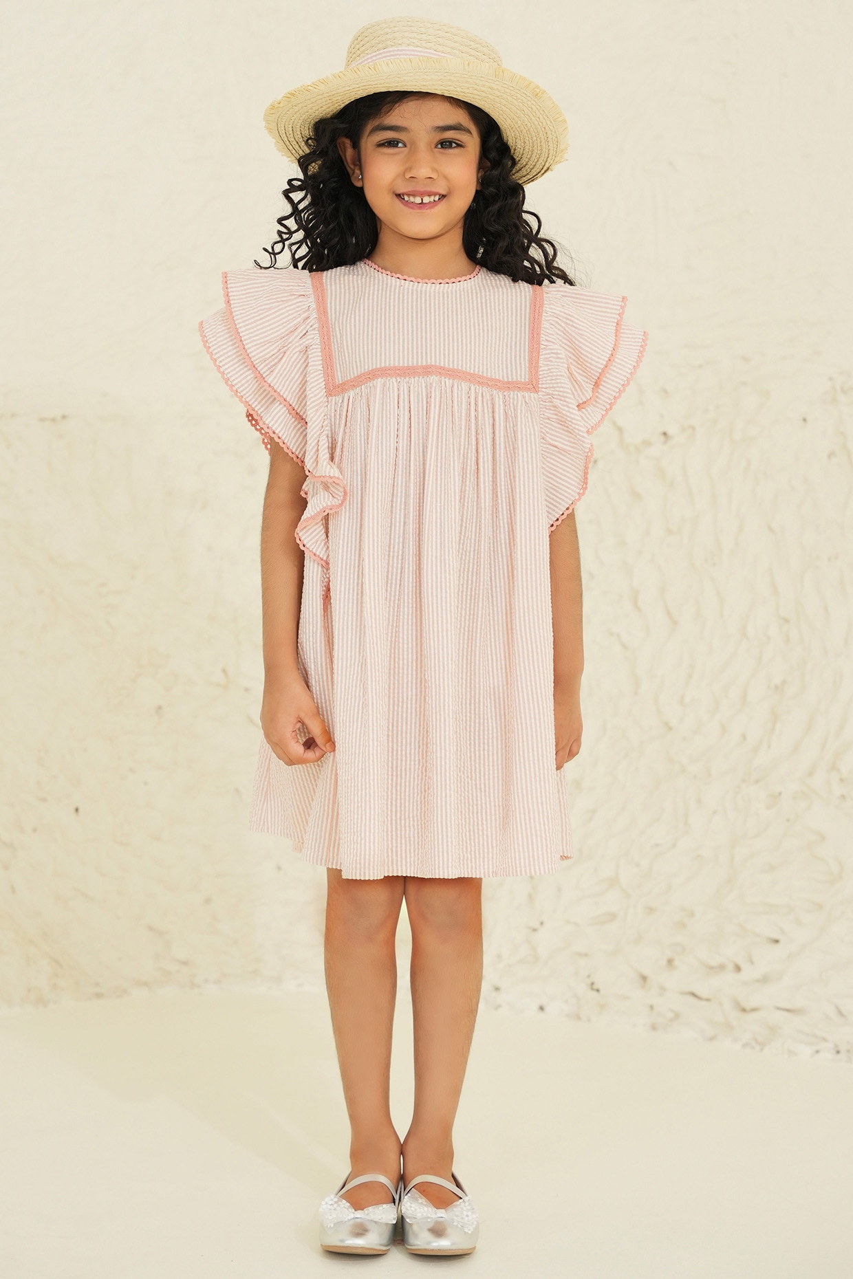 Peach boho dress top