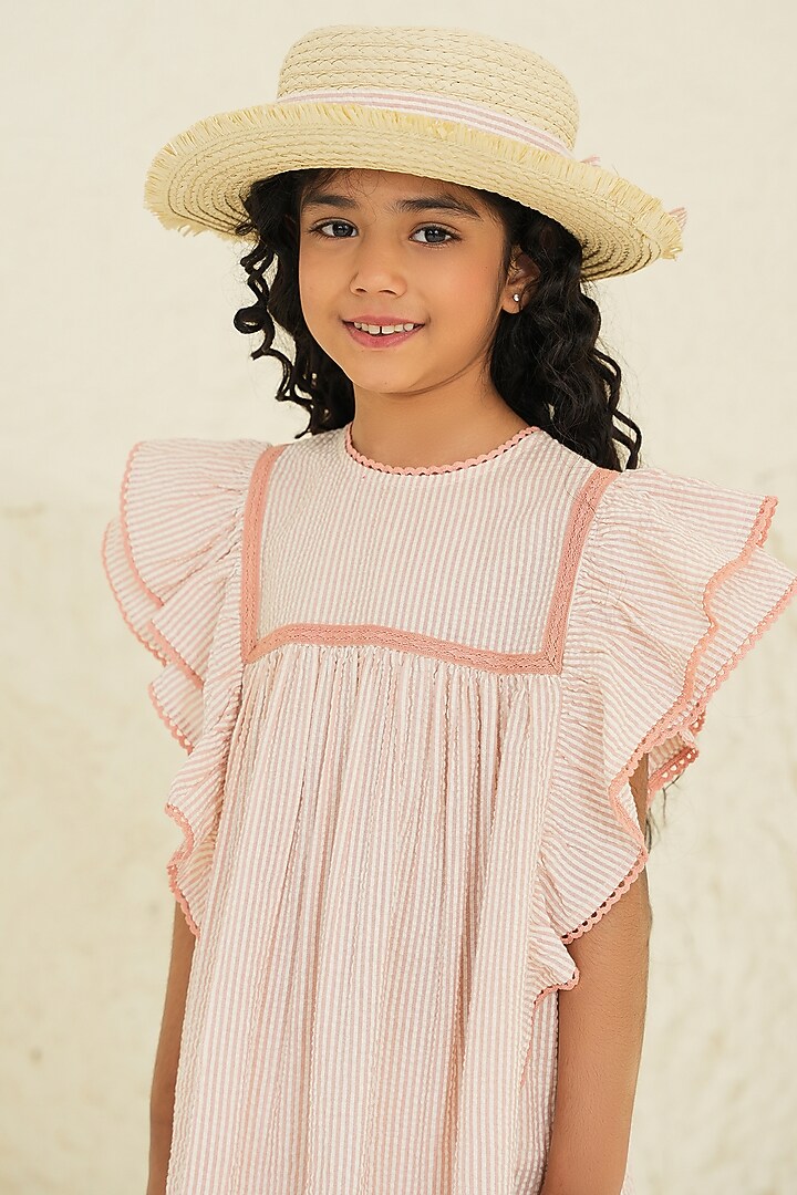 princess polly baby blue dress Peach Cotton Striped Boho Dress For Girls by Tribe Kids at Pernia's Pop Up  Shop 2026