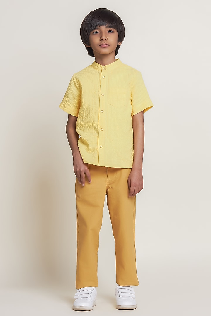 Mustard Pure Cotton Pants For Boys by Tribe Kids at Pernia's Pop Up Shop