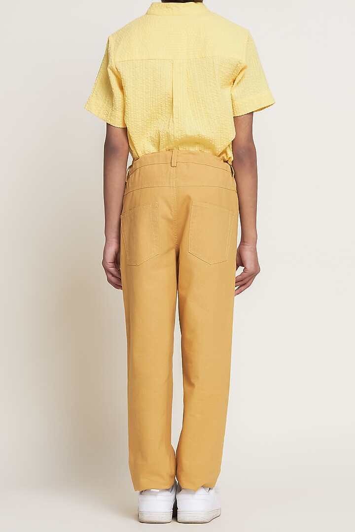 Mustard Pure Cotton Pants For Boys by Tribe Kids at Pernia's Pop Up Shop