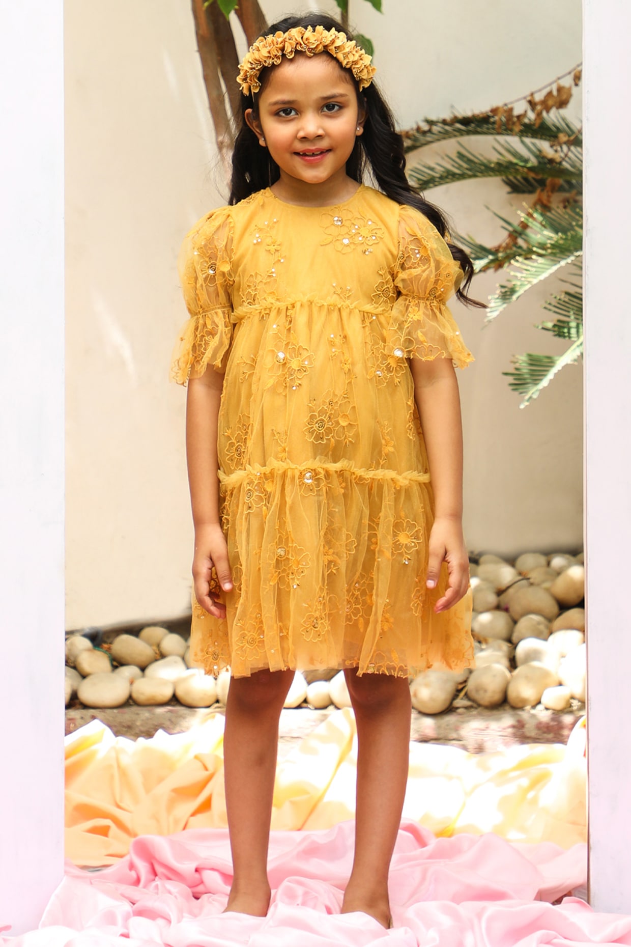 Yellow Rangoli Indian Gown and Yellow Rangoli Designer Gown Online Shopping
