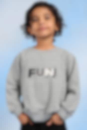 Grey Cotton Blend Sweatshirt For Boys by Tribe Kids