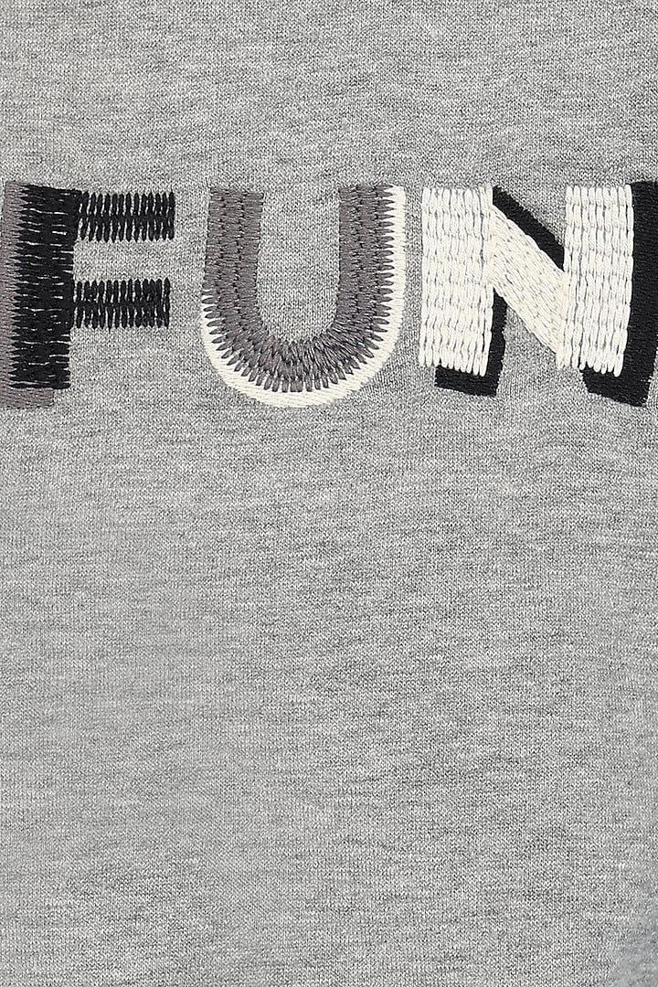 Grey Cotton Blend Sweatshirt For Boys by Tribe Kids at Pernia's Pop Up Shop